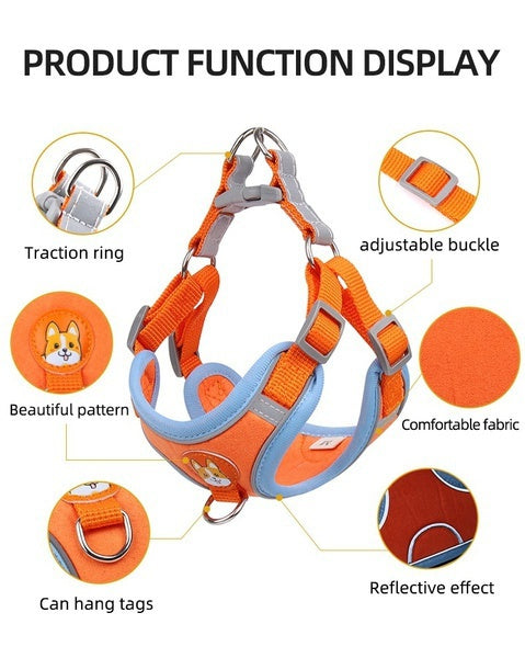 Pet Dog Harness and Leash Set Adjustable Reflective Leashes Set