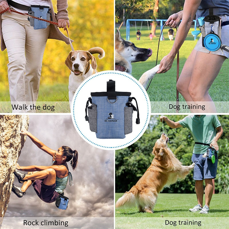 Outdoor Dog Treat Bag Pet Dog Training Large Capacity Detachable Hands-Free Waist Bag