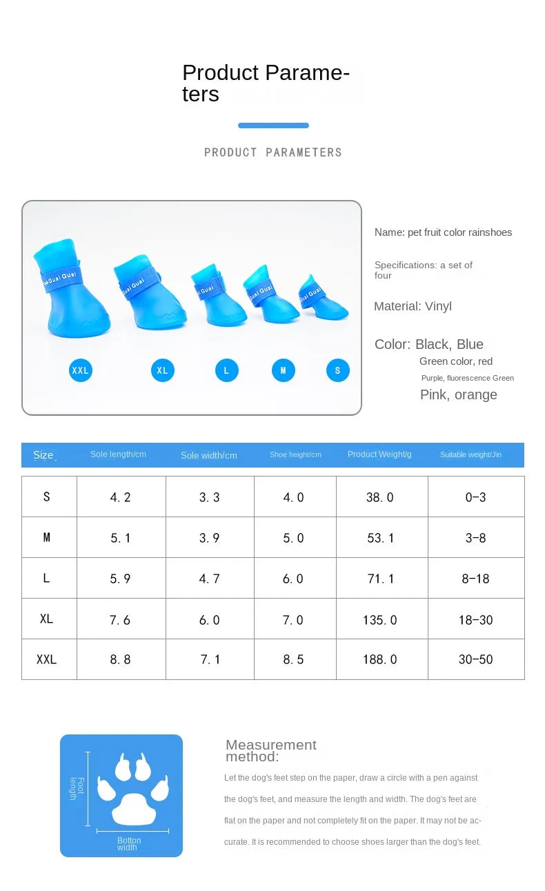 1set Silicone Anti-scratch Dog Foot Shoes