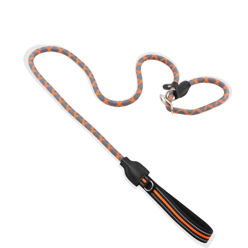 Reflective Dog Leash Double Handle Slip Lead Dog Leash