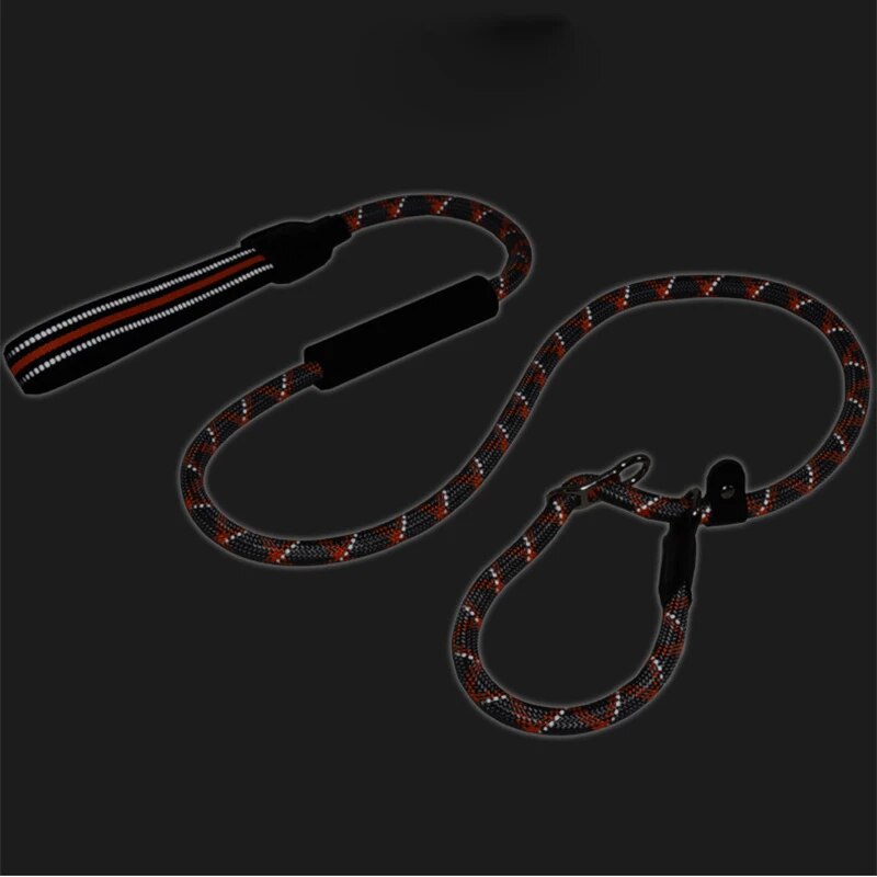 Reflective Dog Leash Double Handle Slip Lead Dog Leash