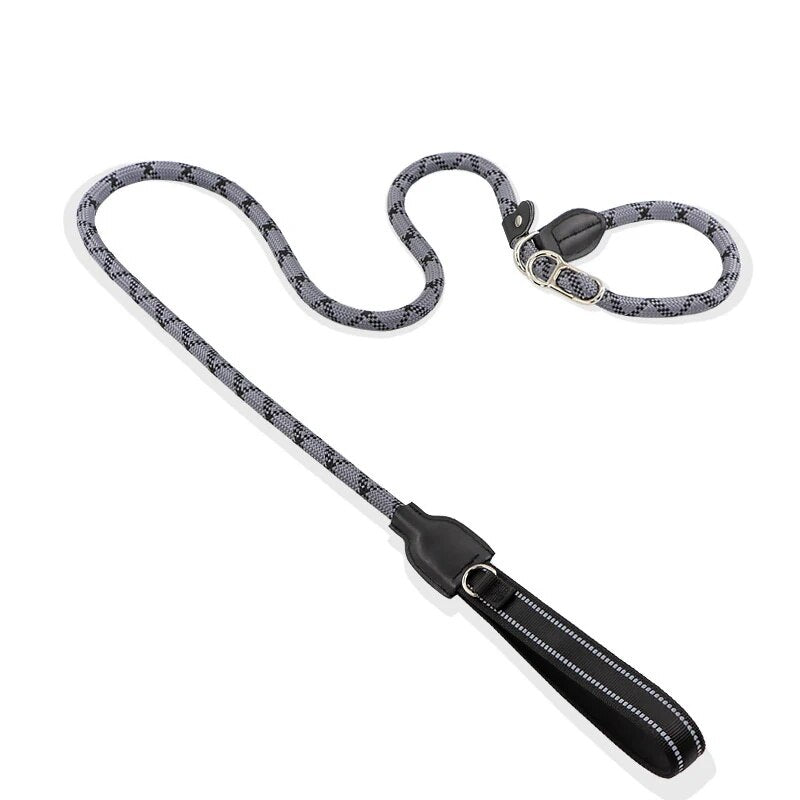 Reflective Dog Leash Double Handle Slip Lead Dog Leash