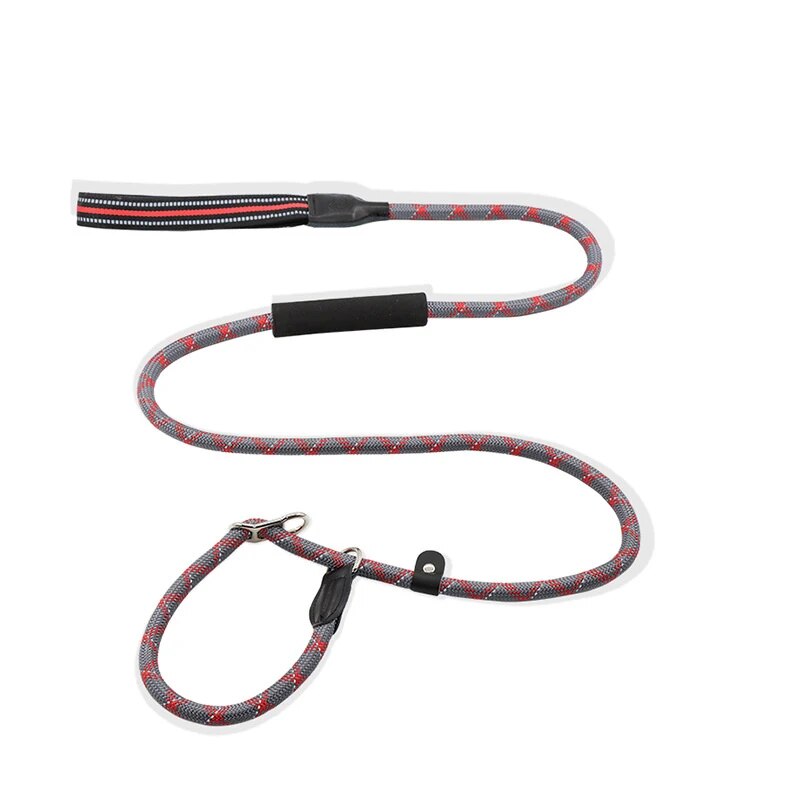 Reflective Dog Leash Double Handle Slip Lead Dog Leash