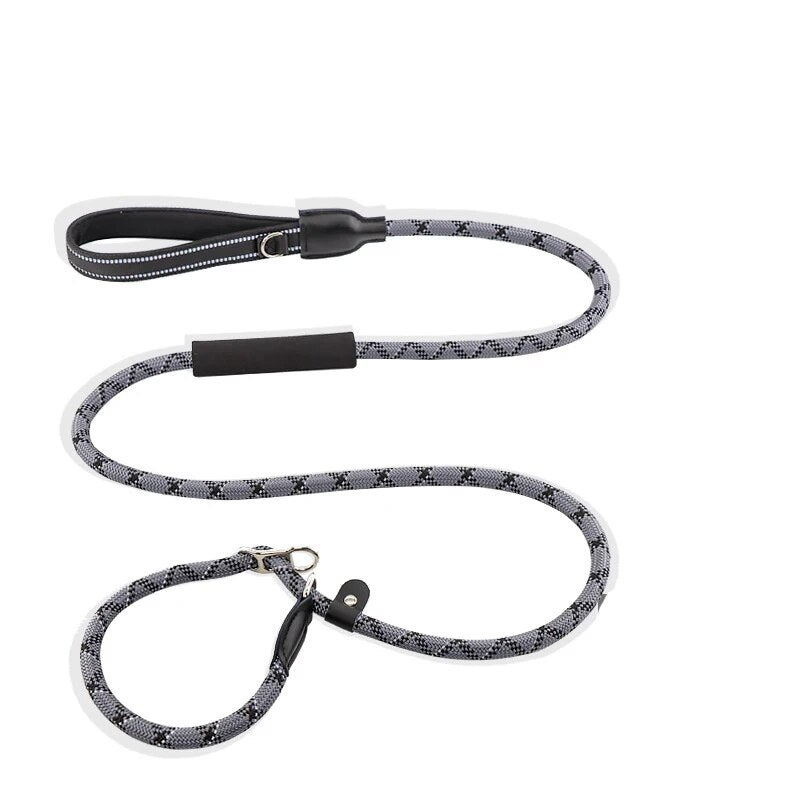 Reflective Dog Leash Double Handle Slip Lead Dog Leash