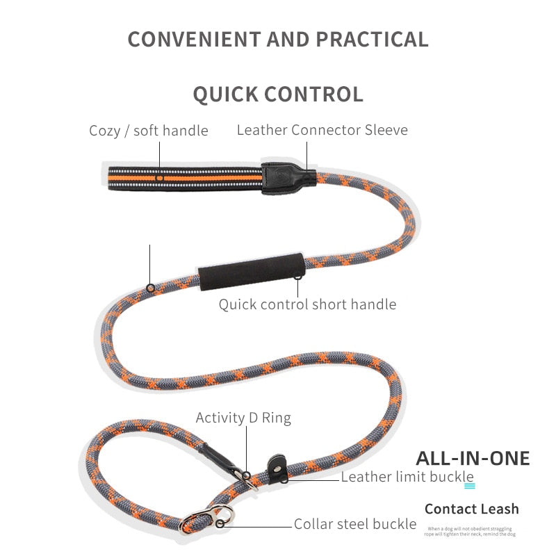 Reflective Dog Lead Leashes No Pull Dog Training Leash