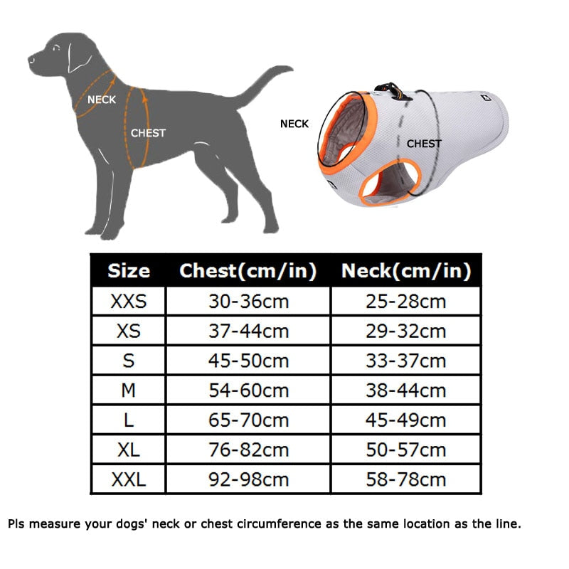 Summer Dog Cooling Vest Adjustable Reflective Dog Cooling Harness