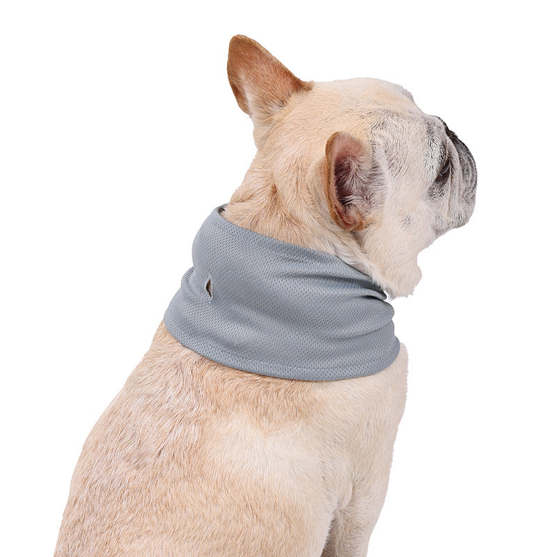 Summer Ice Dog Collar Reusable Physical Instant Cooling Bandana with Leash Hole Pet Scarf