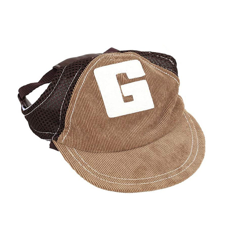 Sun Visor Travel Dog Sports Hat Dog Headwear Hat with Ear Holes Pet Sunbonnet