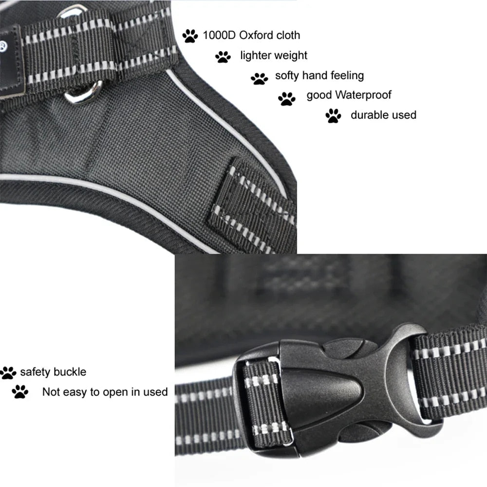 Dogs Harness Leash Set djustable Safety Reflective Pet Vest Harness With Handle Control