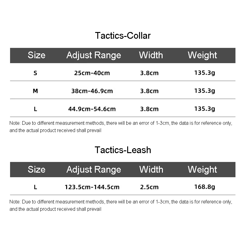 Adjustable Durable Tactical Dog Collar Leash Set