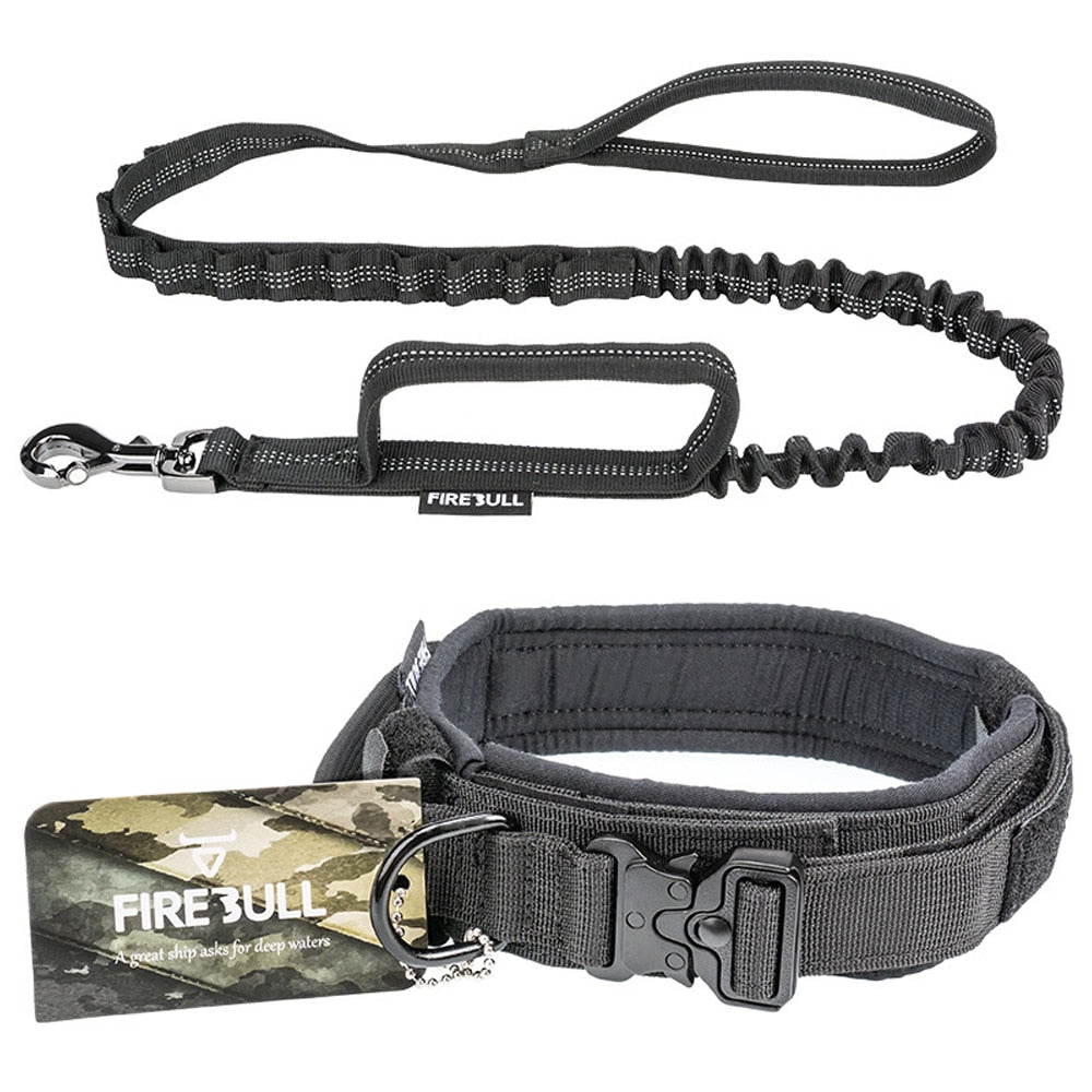Tactical Dog Collar Leash Set Detachable Quick Release Collar