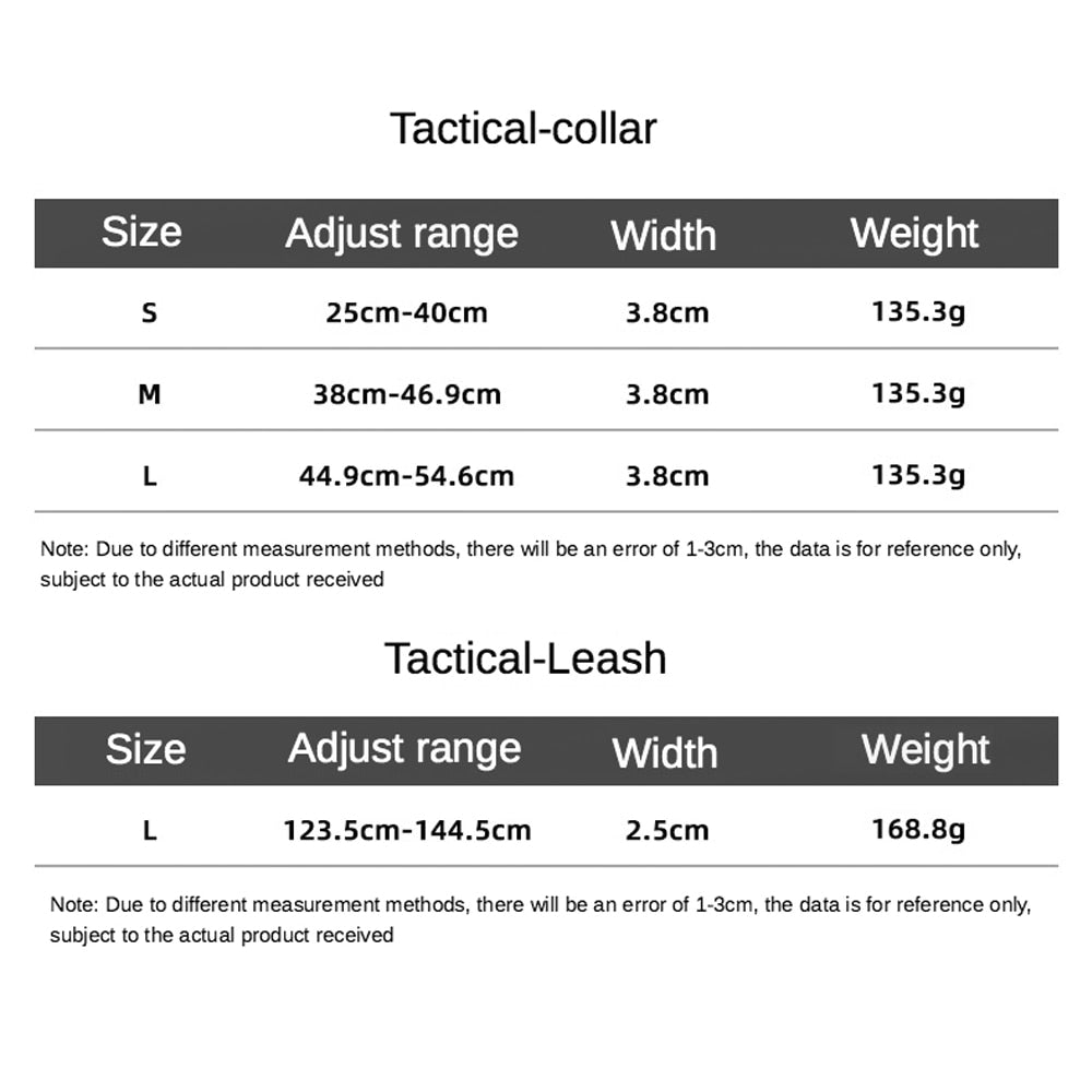 Tactical Dog Collar Leash Set Detachable Quick Release Collar