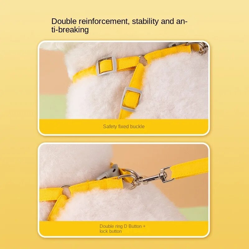 Thicken Fur Puppy Dog Harness and Leash Set