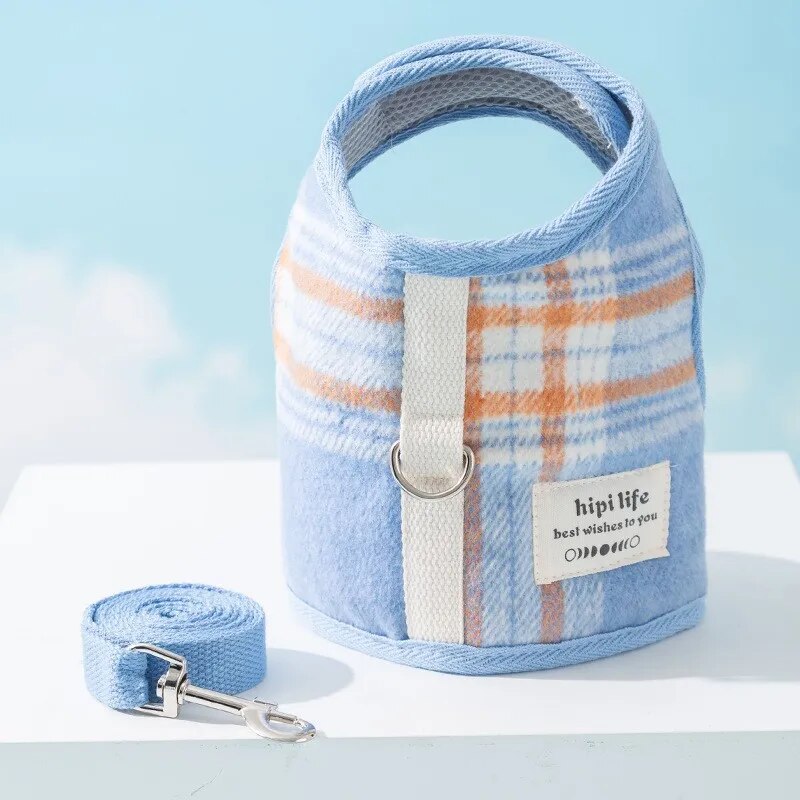 Thicken Fur Puppy Dog Harness and Leash Set