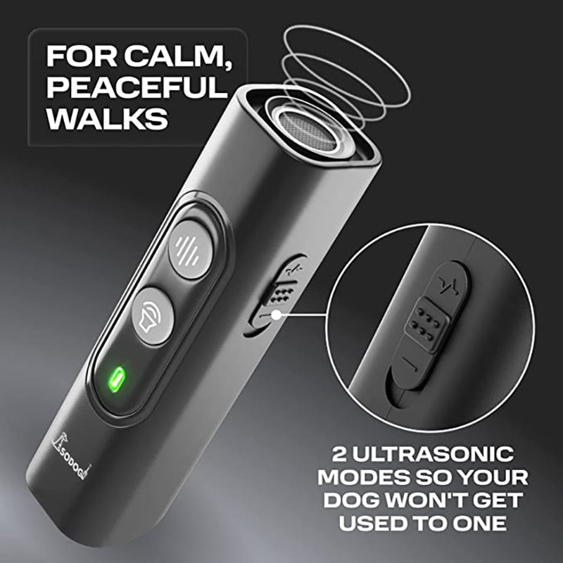Ultrasonic Pet Dog Repeller With USB Rechargeable Anti Barking Stop Bark