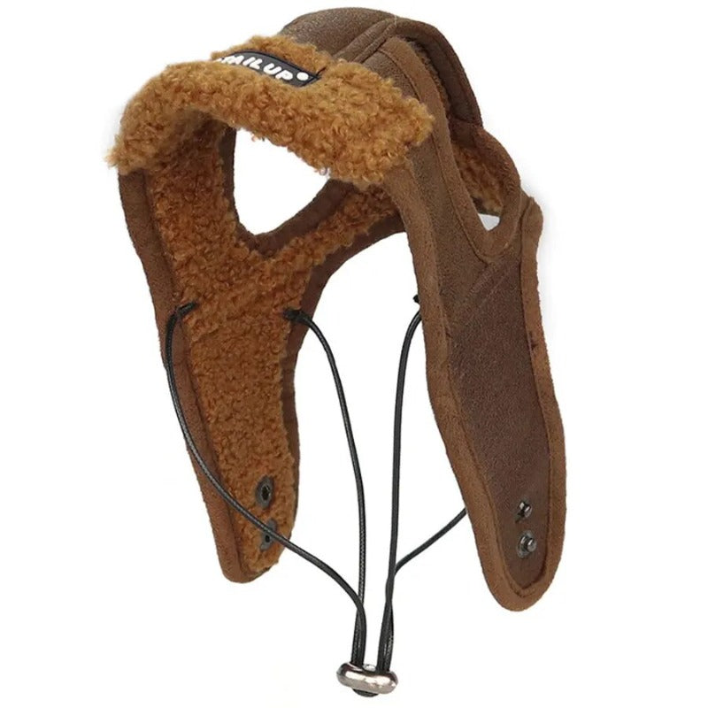 Warm Dog Pilot Hat Leather Pet Dog Cap