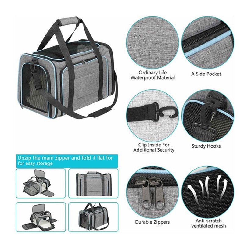 Waterproof Dog Bed Portable Fold Dog Carriers Bag With Zipper For Dog Travel