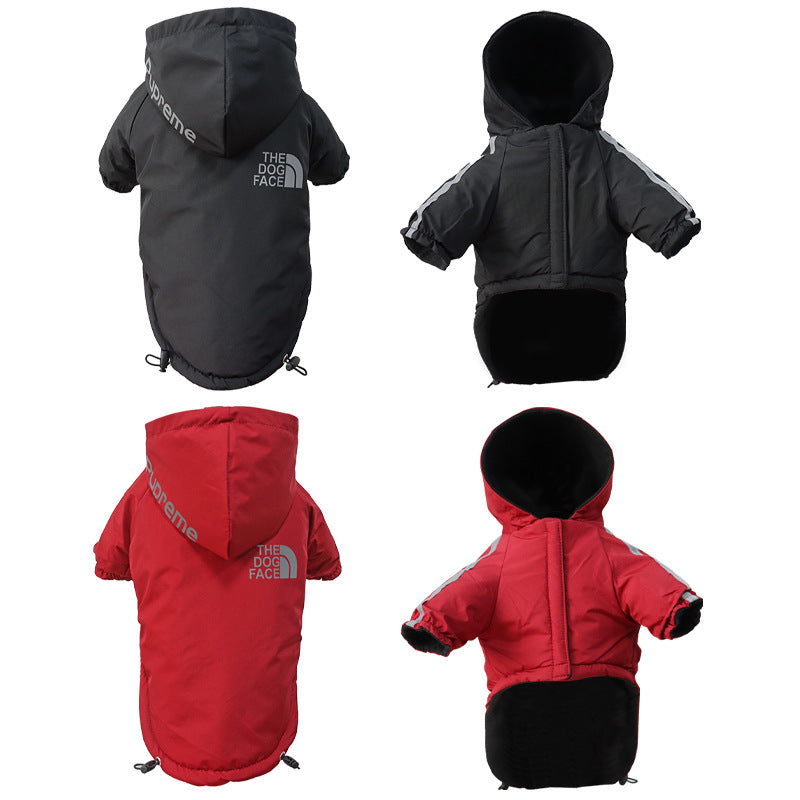 Waterproof Dogs Clothes Reflective Pet Coat Winter Warm Fleece Dog Jackets