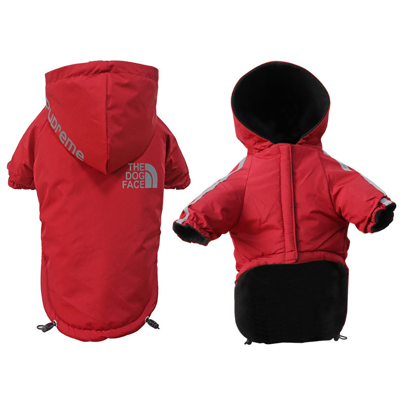 Waterproof Dogs Clothes Reflective Pet Coat Winter Warm Fleece Dog Jackets