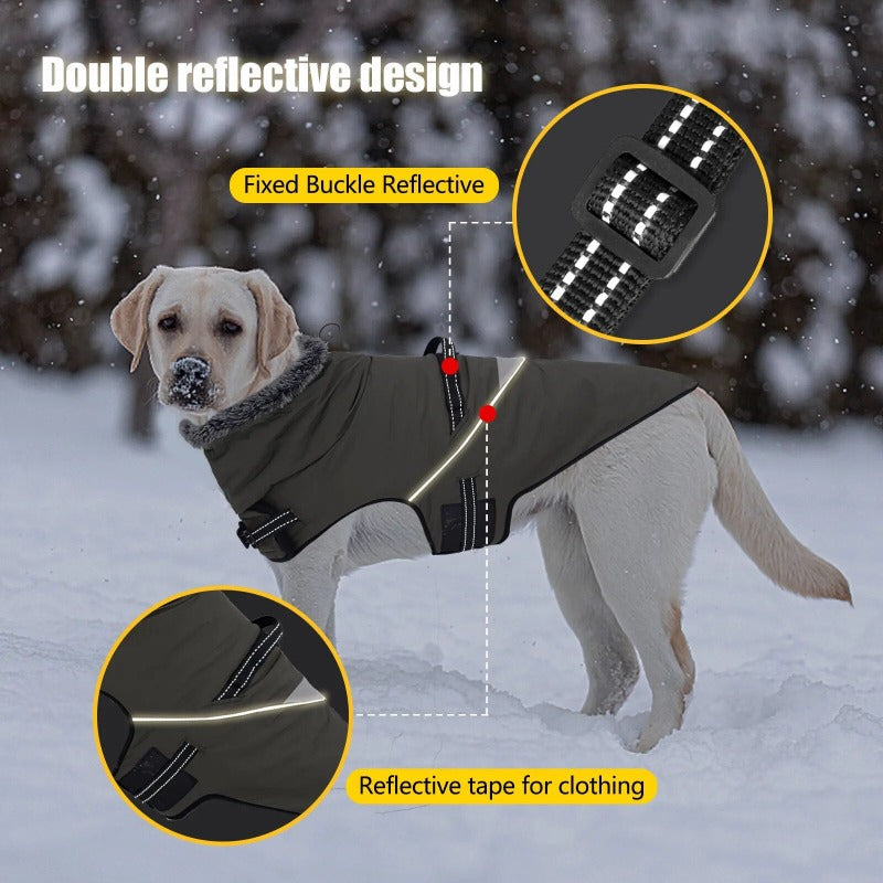 Waterproof Fur Collar Dog Jacket Warm Thicken Winter Dog Clothes Pet Outfits