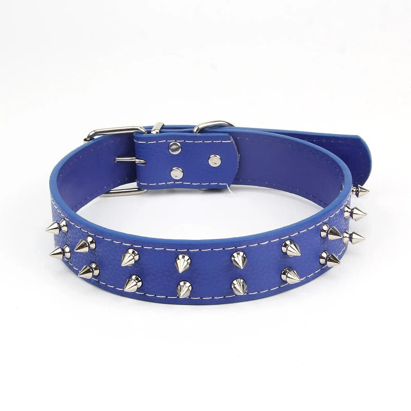 Willow Nail Dog Collar  Large and Medium-sized Dog Collar PU Peg Dog Collar