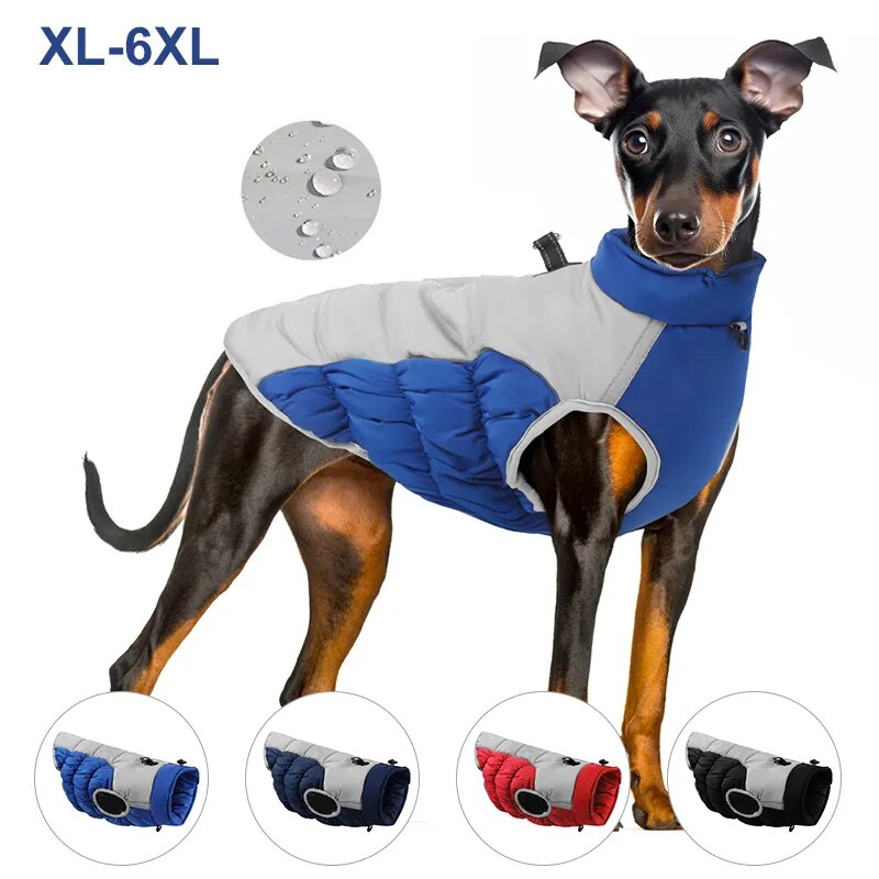 Reflective Dogs Winter Warm Thickening Jacket Windproof Dog Clothes with Harness