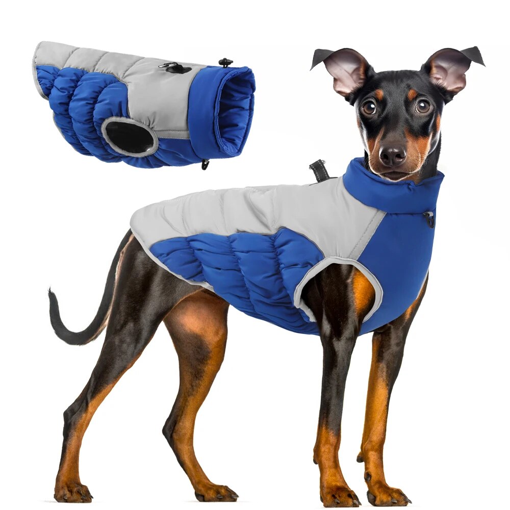 Reflective Dogs Winter Warm Thickening Jacket Windproof Dog Clothes with Harness