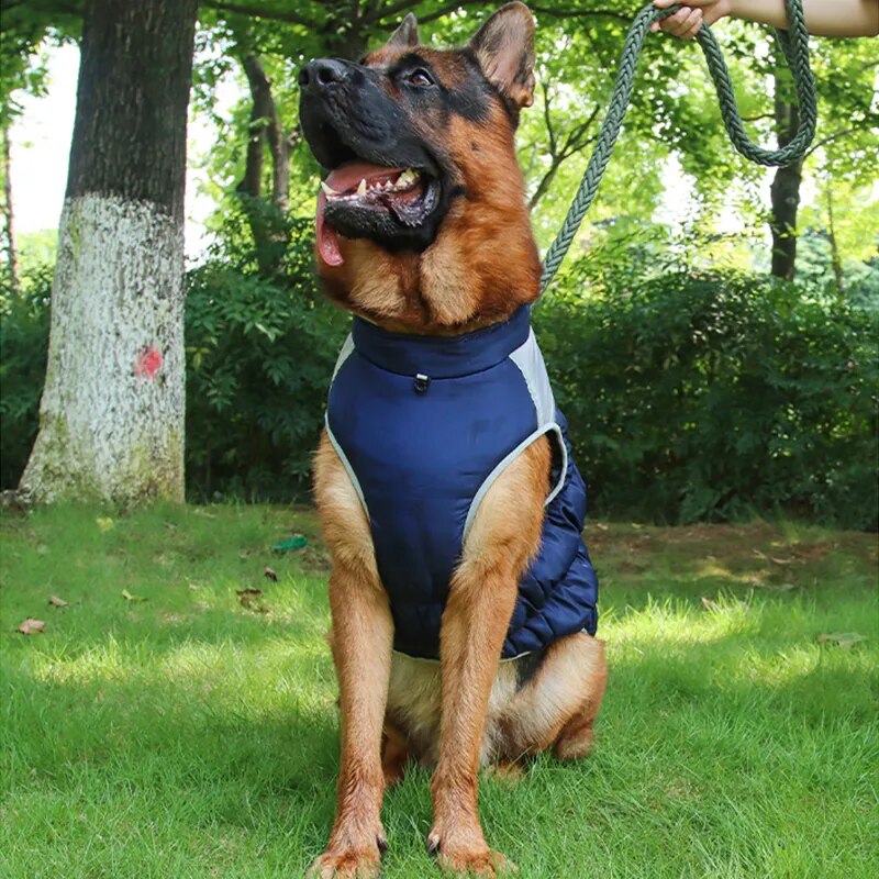 Reflective Dogs Winter Warm Thickening Jacket Windproof Dog Clothes with Harness