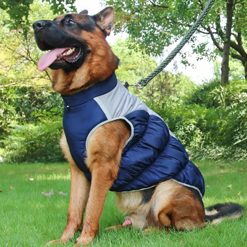 Reflective Dogs Winter Warm Thickening Jacket Windproof Dog Clothes with Harness