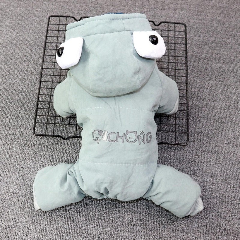 Winter Dog Clothes Warm Fleece Pet Jumpsuits Fashion Solid Pet Clothing