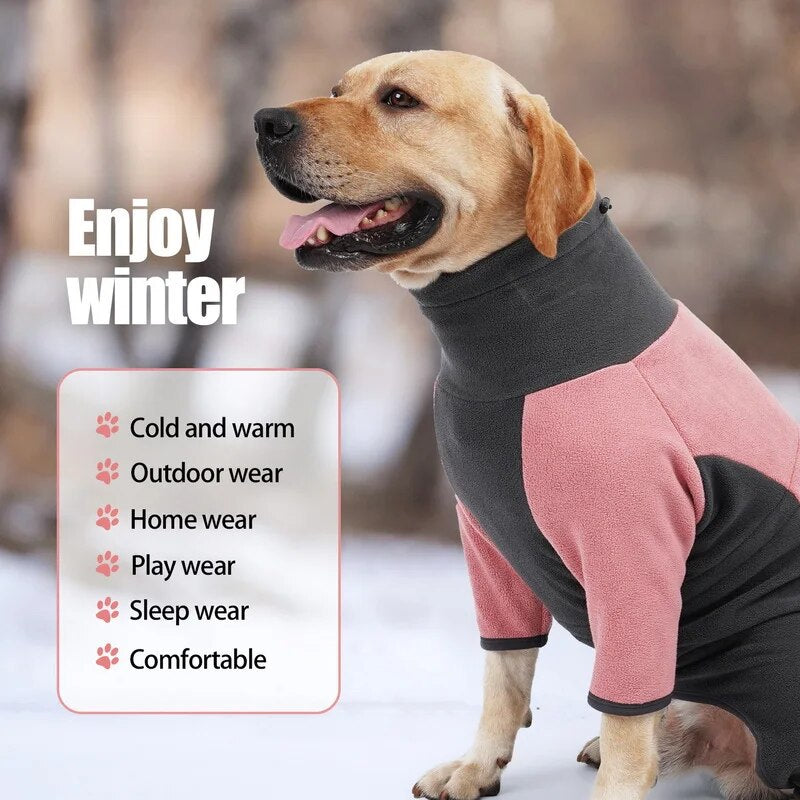 Dog Fleece Jacket Warm Winter Dog Coat Turtleneck Pullover