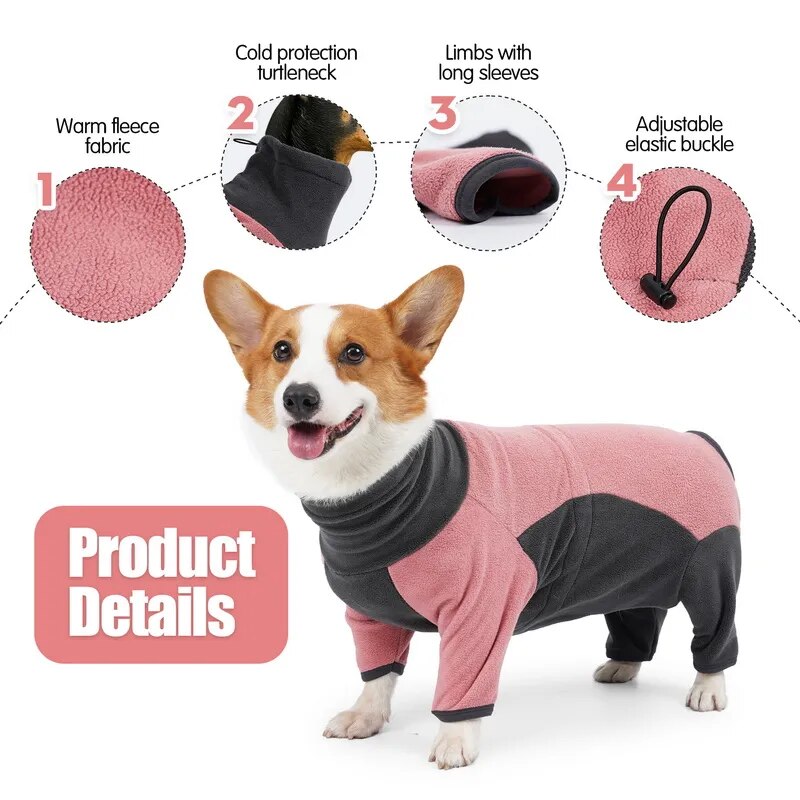 Dog Fleece Jacket Warm Winter Dog Coat Turtleneck Pullover