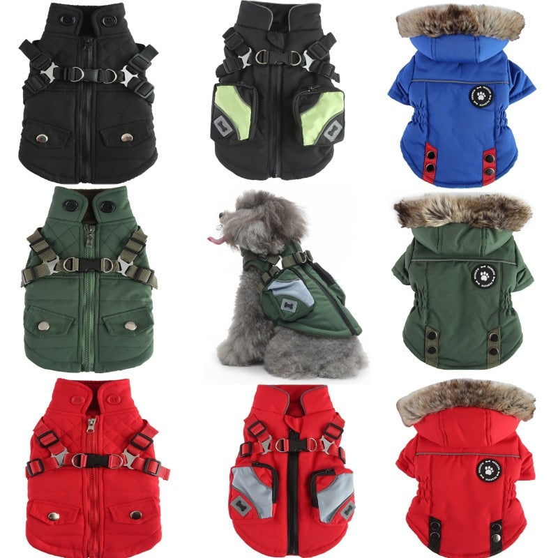 Winter Pet Dog Warm Jacket Outdoor Waterproof Dog Coat