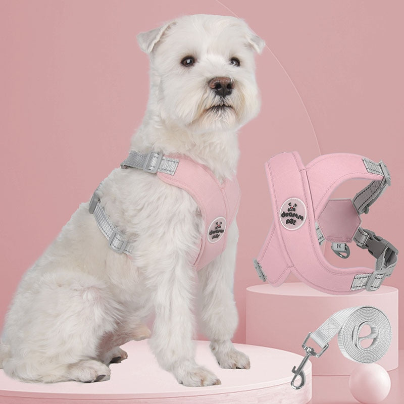 X Shaped Dog Hanress Leash Set Reflective Dog Leash Harness Set