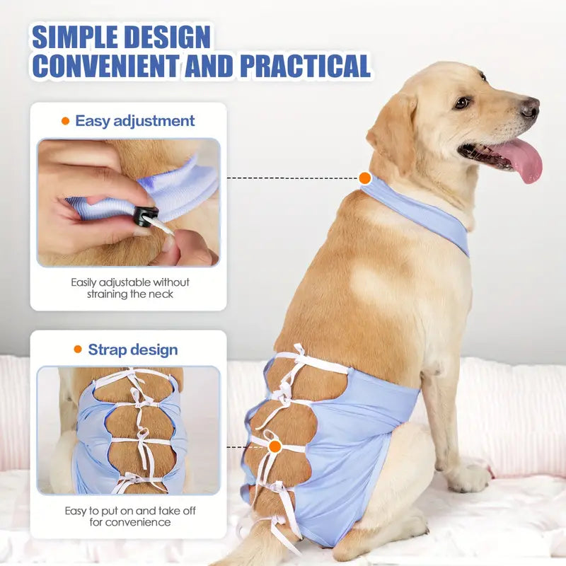 Dog Recovery Clothes, Recovery Suit With Straps For Large Dogs After Neutering