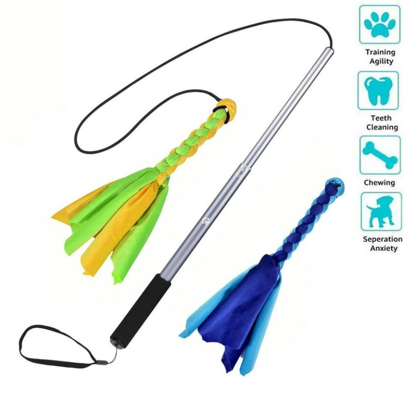Dogs Flirt Lure Pole Stick Dog Extendable Teaser
