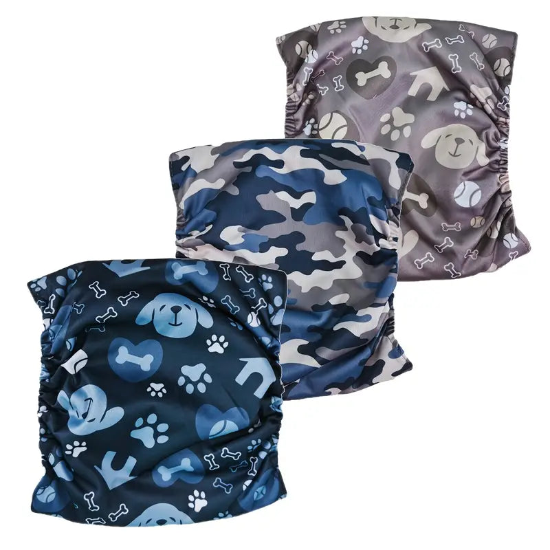 3 Pcs Set Male Dog Reusable Diapers Washable Male Dog Wrap Diaper