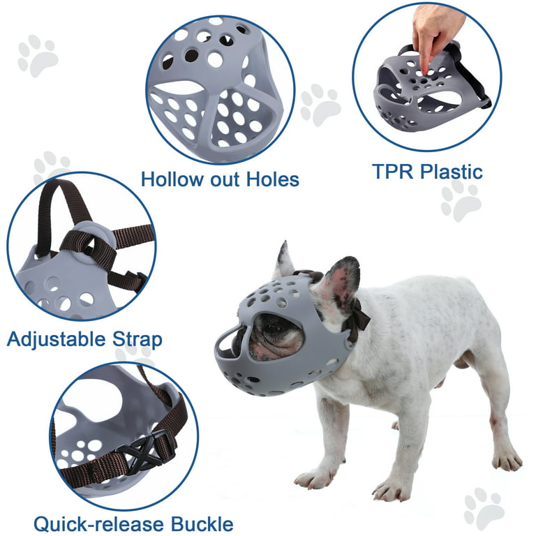 Dog Muzzle For Short Snout Dogs Breathable Holes Biting Chewing