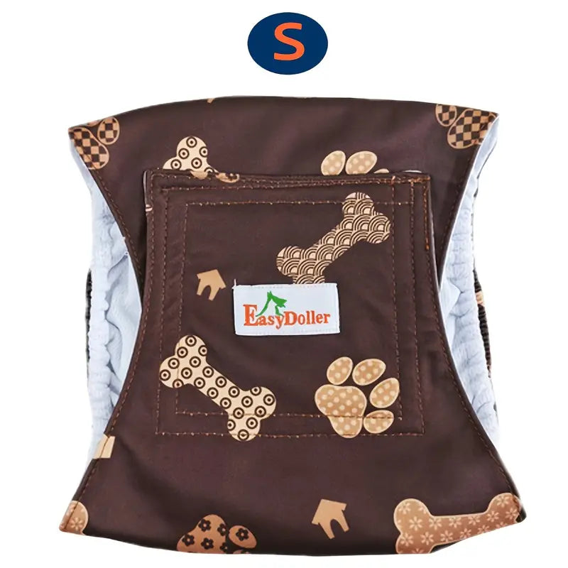 Washable Bone Pattern Male Reusable Dog Diapers