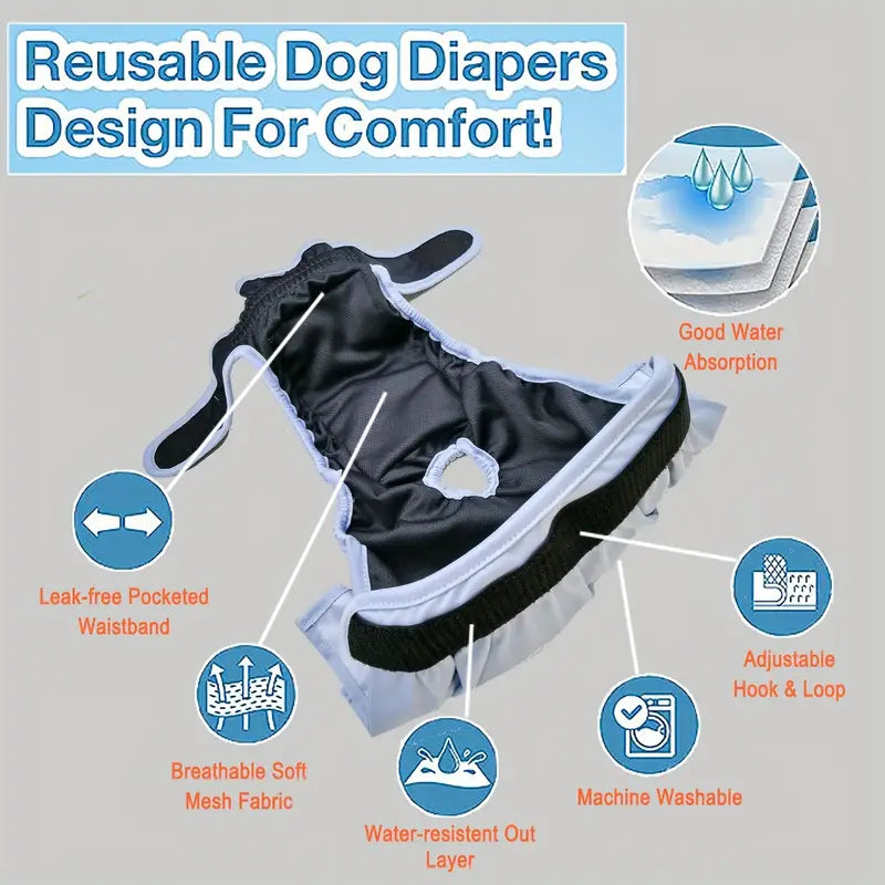 Female Dog Washable Diapers Reusable Dog Diaper Panties