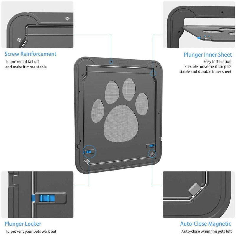 Dog Paw Print Door Cat and Dog Anti Bite Door Suitable for Small and Medium-Sized Dogs and Cats