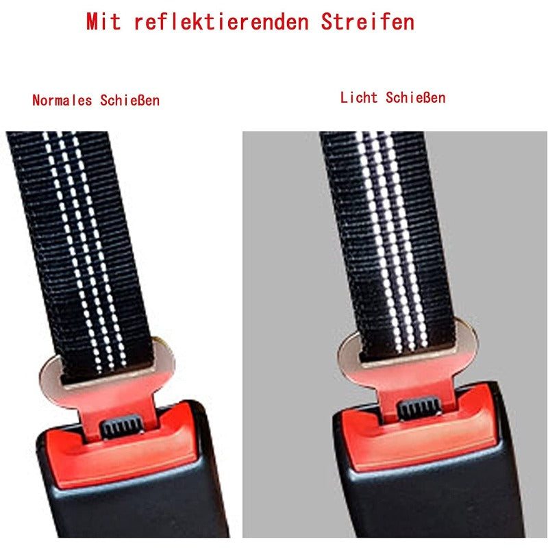 Dog Safety Belt for Car, Pack of Dog Safety Belts, Adjustable Elastic Shock Absorption with Reflective Strips, Suitable for All Dog Breeds and Car Types