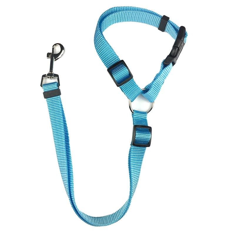 Solid Color Two-in-one Pet Car Seat Belt Adjustable Dogs Harness