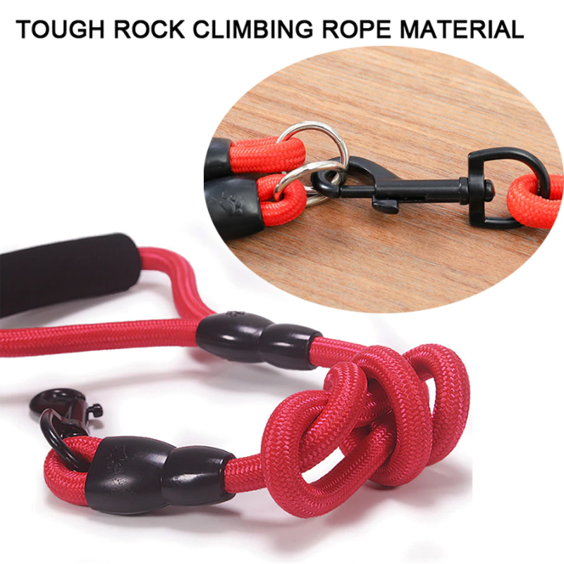 Pet Dog Leash Nylon Rope Double Dual Two Heads
