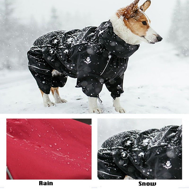 Waterproof Pet Dog Outdoor Jacket Clothes Winter Warm Coat Big Jumpsuit Reflective Raincoat For Small Medium Large Dogs