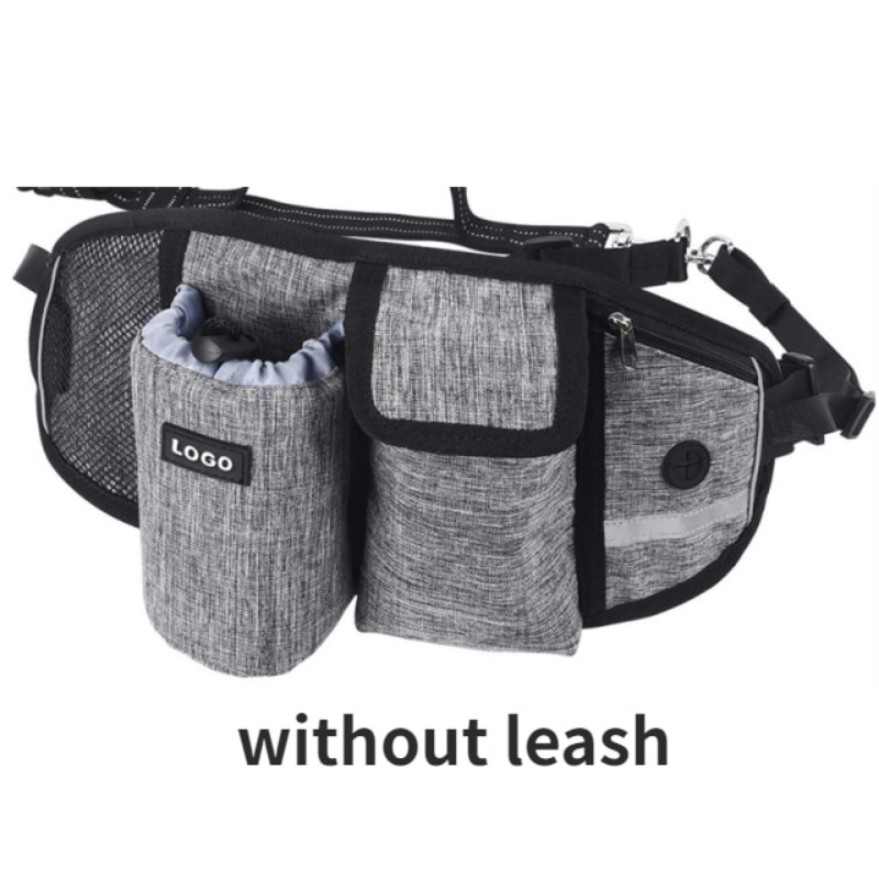 Dog Walking Bags Training Pet Treat Bag Fanny Pack Hands-Free Pet Candy Pouch Bungee Leash Dog Feed Bowls Storage Water Cup Bags