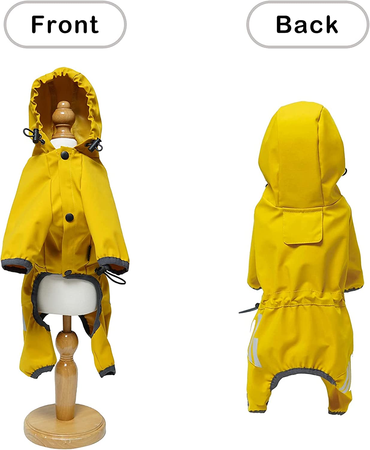 Pets Dog Raincoats With Hooded Reflective Strip