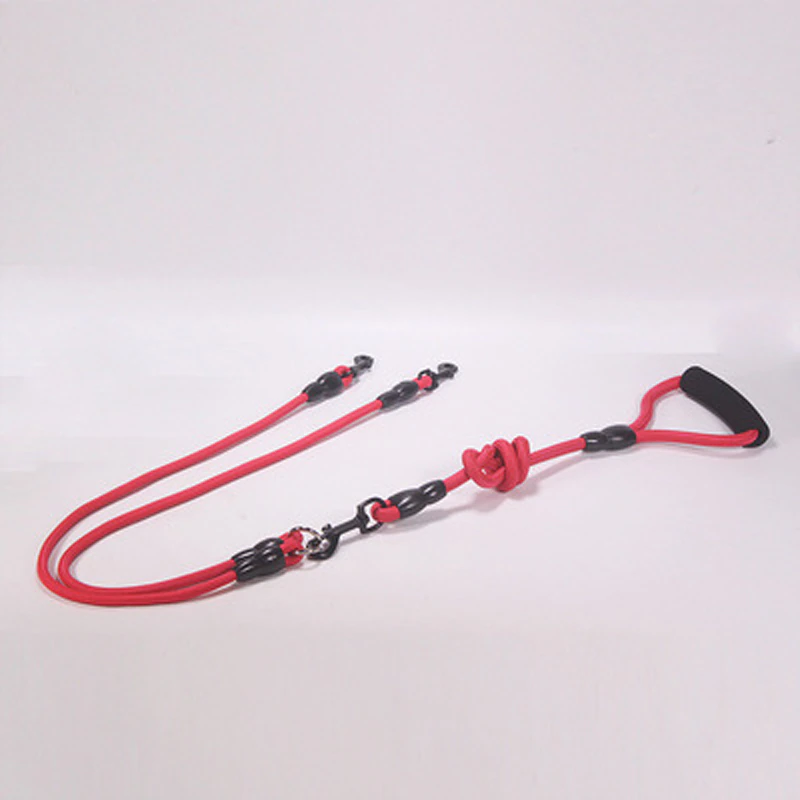 Pet Dog Leash Nylon Rope Double Dual Two Heads