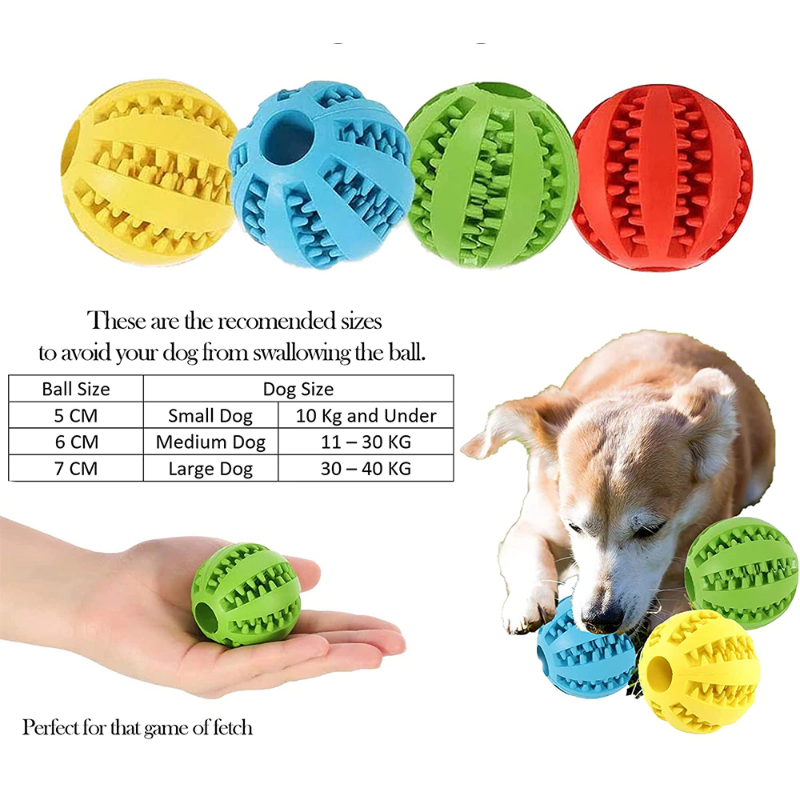 Pet Dog Ball Toy For Tooth Cleaning Snack