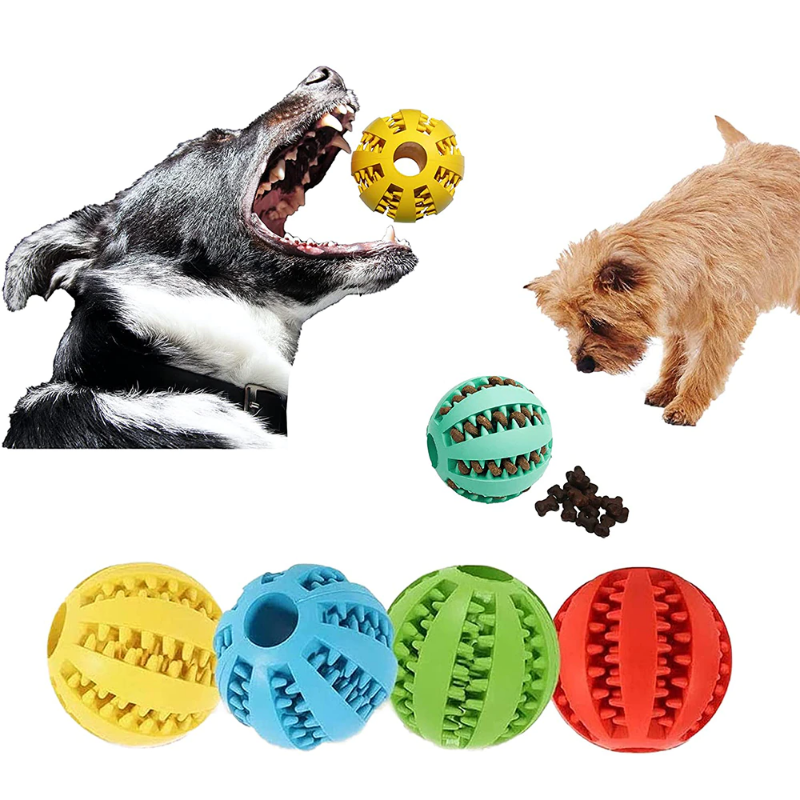 Pet Dog Ball Toy For Tooth Cleaning Snack